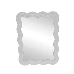 Specchio da parete con cornice in legno (78 cm) Navasota Bianco