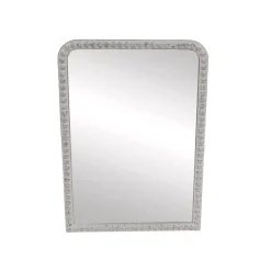 Specchio da parete con cornice in legno (91 cm) Silvedona Bianco