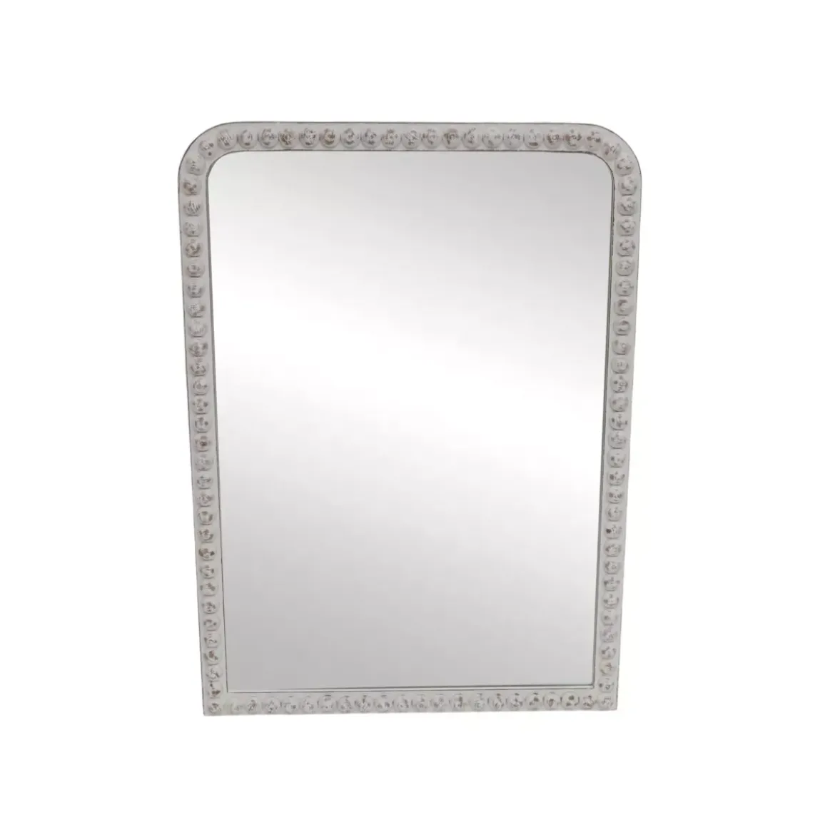 Specchio da parete con cornice in legno (91 cm) Silvedona Bianco