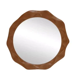 Specchio da parete con cornice in legno (81 cm) Toyah Marrone