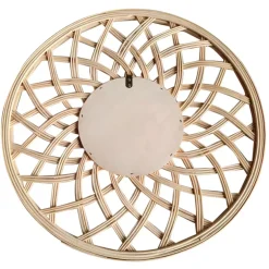 Specchio da parete in bambù (D44.5 cm) Orenna Beige