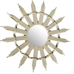 Specchio da parete in bambù (D44.5 cm) Almara Beige