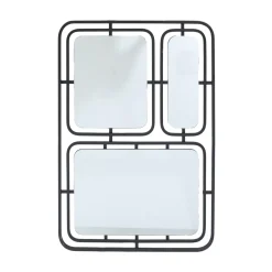 Specchio da parete in metallo (Alt 80 cm) Riflesso Metallico Nero