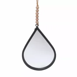 Specchio da parete in metallo (Alt 37 cm) Goccia d'acqua Nero