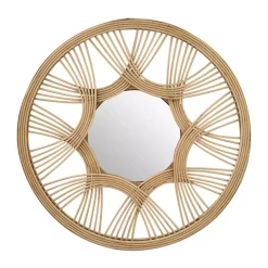 Specchio da parete rattan rotondo (D45 cm) Honiara Naturale