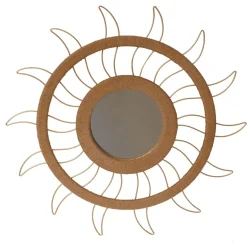 Specchio e decorazione da parete in canapa (D75 cm) Sun Beige