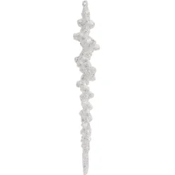Stalattite da appendere (H25 cm) Ghiaccio Bianco glitterato