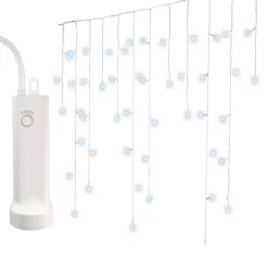 Stalattite luminosa con pile 14 m 384 LED cavo bianco Durawise Bianco freddo