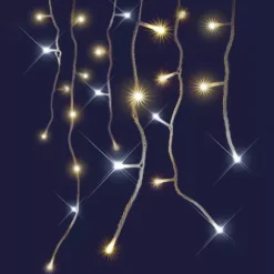 Stalattite luminosa interconnessa 8 m 160 LED Flash Bicolore Bianco caldo e freddo