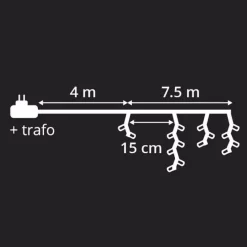 Stalattite luminosa lung.7,50 m Bianco freddo 175 LED CN