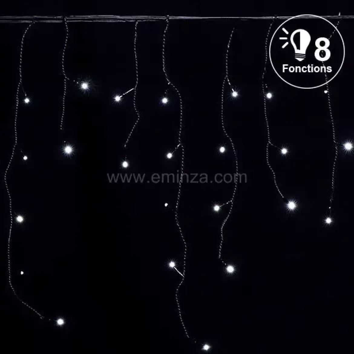 Stalattite luminosa lung.7,50 m Bianco freddo 175 LED CN