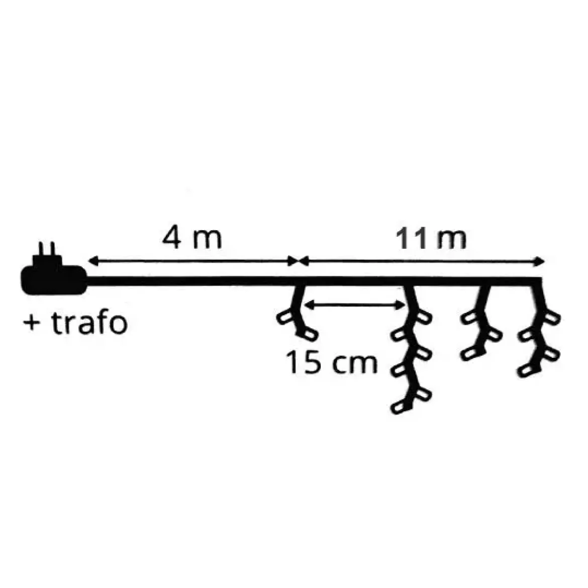 Stalattite luminosa lung.11 m Bianco freddo 259 LED CN