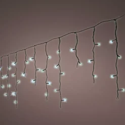 Stalattite luminosa 20 m 490 LED cavo nero Stars Bianco freddo