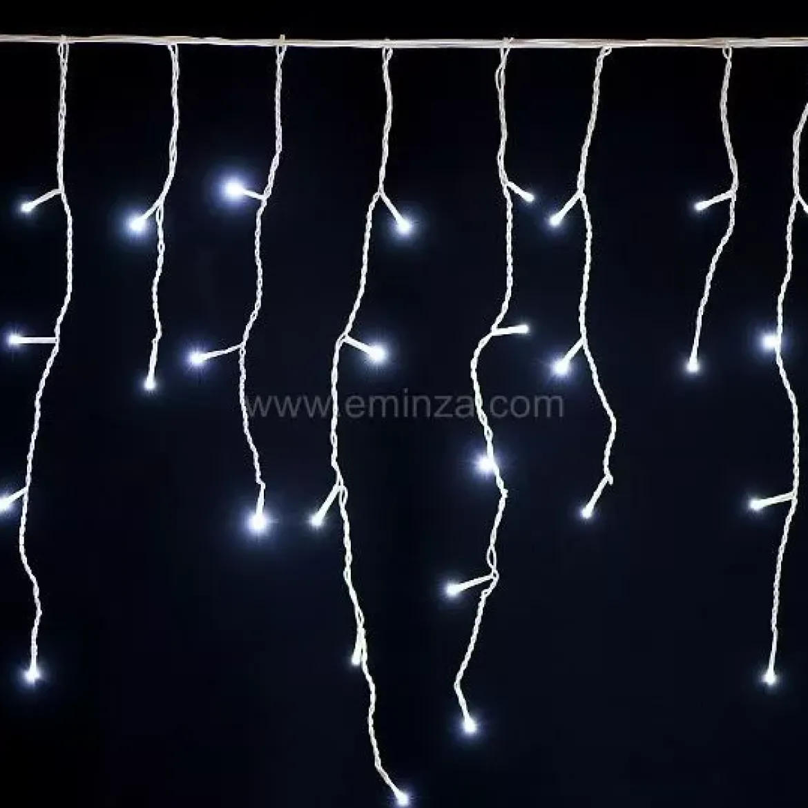 Stalattite luminosa 7,50 m 175 LED cavo bianco Stars Bianco freddo
