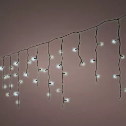 Stalattite luminosa 11 m 259 LED cavo nero Stars Bianco freddo