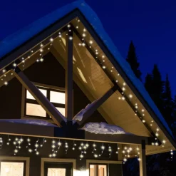 Stalattite luminosa 20 m 490 LED cavo nero Stars Bianco caldo