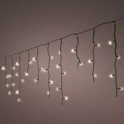 Stalattite luminosa 30 m 900 LED cavo nero Stars Altezza Grande XL Timer Bianco Caldo