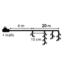 Stalattitie luminosa lung.20 m Bianco freddo 490 LED CB