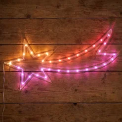 Stella cadente luminosa al neon 35 LED H25 cm Star Multicolore