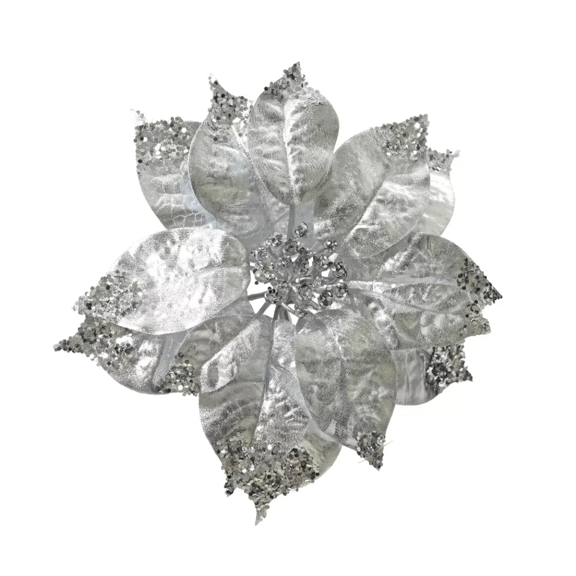 Stella di Natale di Natale su pinza (D16 cm) Christmas Chic Argento