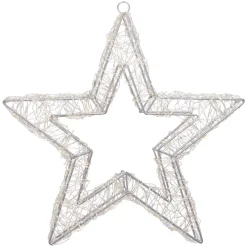 Stella luminosa da appendere 500 Micro LED (D38 cm) Star Light Argento e bianco caldo