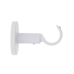 Supporto bastone tenda a piattina fisso (L65 / D28 mm) Lino Bianco opaco
