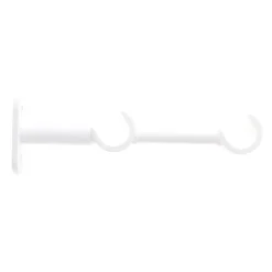 Supporto doppio per asta fissa in metallo (L16 cm / D20 mm) Jim grondaia Bianco opaco