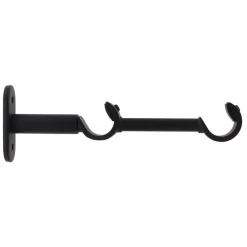 Supporto doppio per asta fissaggio in metallo (L16 cm /D20 mm) Jim grondaia Nero opaco