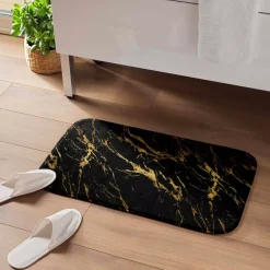 Tappeto da bagno antiscivolo (45 x 75 cm) Aquamarbre Nero