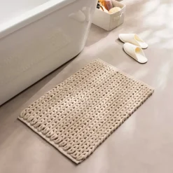 Tappeto da bagno in cotone (50 x 80 cm) Ariel Beige