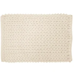 Tappeto da bagno in cotone (50 x 80 cm) Ariel Ecru