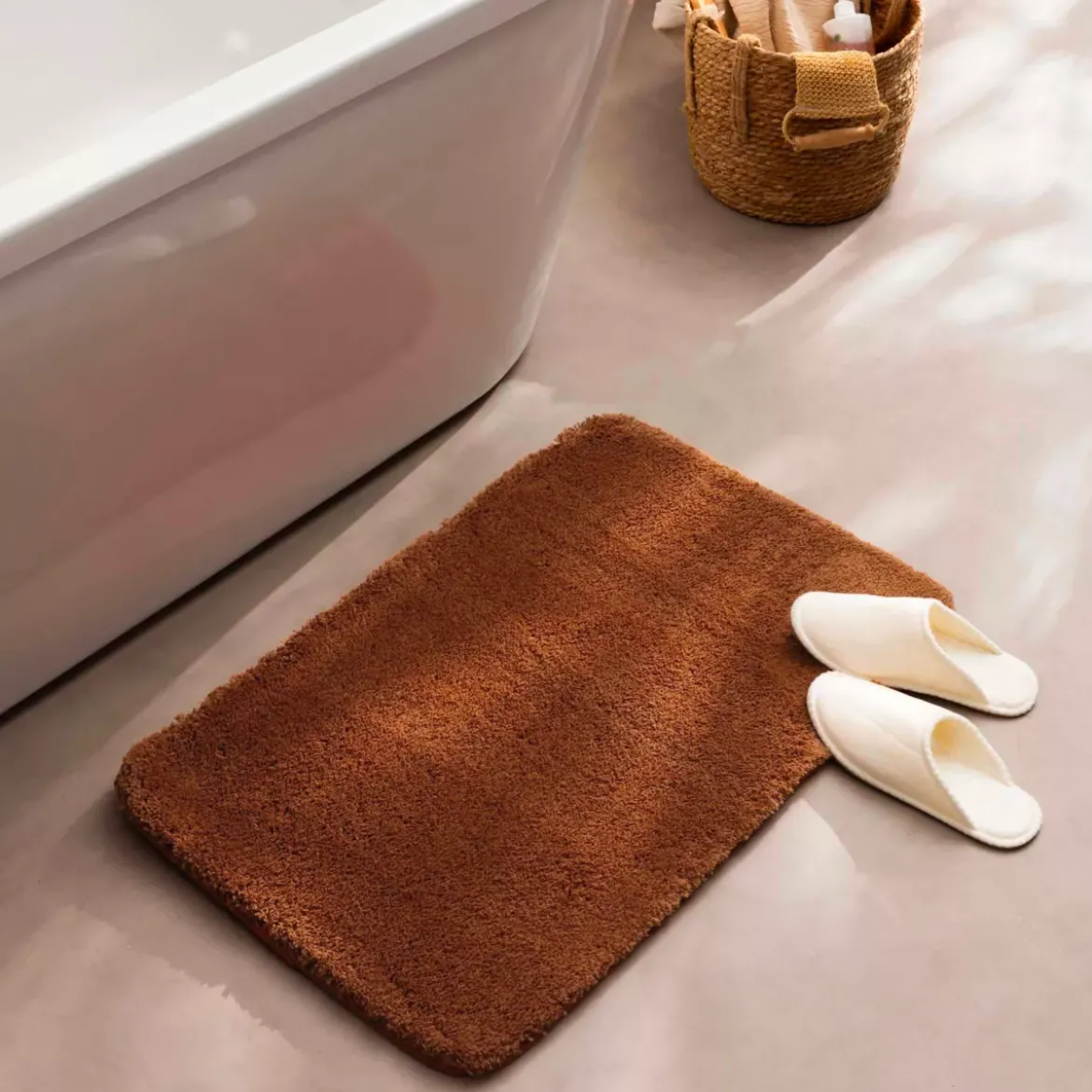 Tappeto da bagno in microfibra (50 x 80 cm) Maël Terracotta