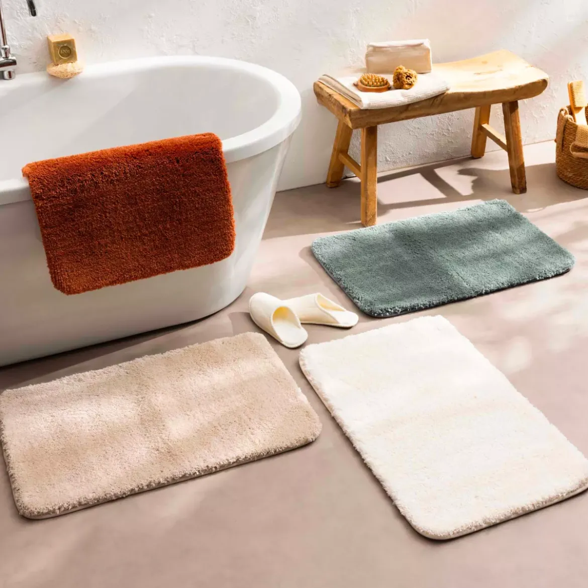 Tappeto da bagno in microfibra (50 x 80 cm) Maël Verde cedro