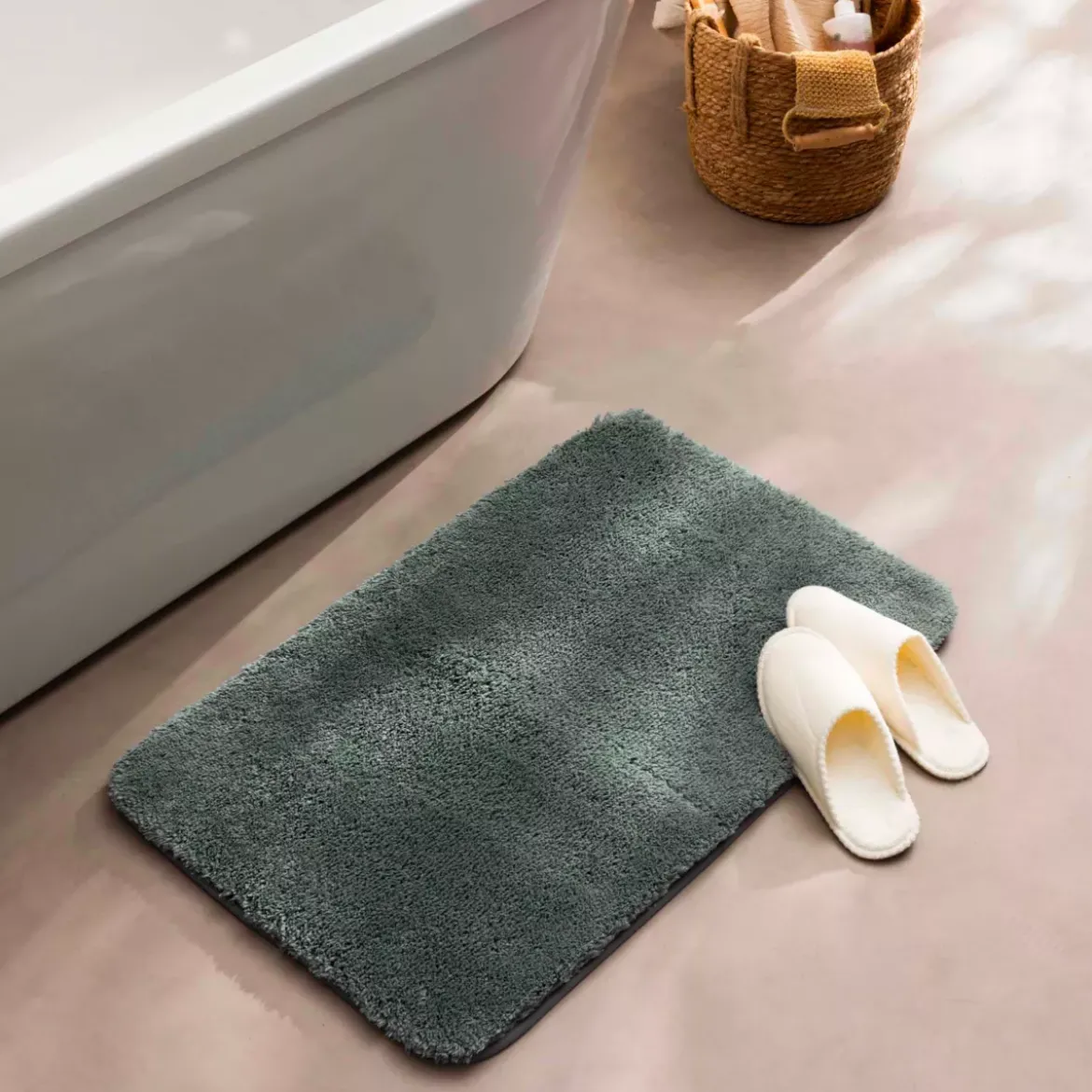 Tappeto da bagno in microfibra (50 x 80 cm) Maël Verde cedro