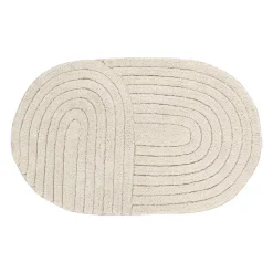 Tappeto da bagno ovale in cotone tuftato (50 x 80 cm) Boho-chic Beige grigio