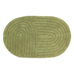 Tappeto da bagno ovale in cotone tuftato (50 x 80 cm) Boho-chic Verde oliva