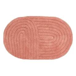 Tappeto da bagno ovale in cotone tuftato (50 x 80 cm) Boho-chic Terracotta