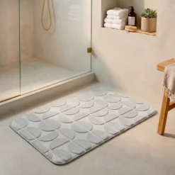 Tappeto da bagno rettangolare in memory foam (50 x 80 cm) Motivo Grigio chiaro