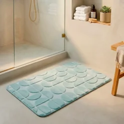 Tappeto da bagno rettangolare in memory foam (50 x 80 cm) Motivo Azzurro