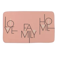 Tappeto da bagno rettangolare in microfibra (45 x 75 cm) Minimalist Rosa cipria