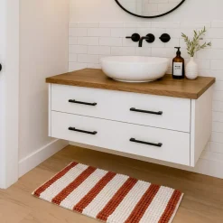 Tappeto da bagno rettangolare in cotone (45 x 90 cm) Mismo Marrone
