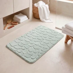 Tappeto da bagno rettangolare memory foam (50 x 80 cm) Galeo Verde eucalipto