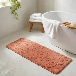 Tappeto da bagno rettangolare memory foam (50 x 120 cm) Galeo Rame