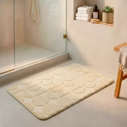 Tappeto da bagno rettangolare in memory foam (50 x 80 cm) Motivo Beige