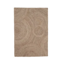 Tappeto da soggiorno rettangolare in juta intrecciata a mano (140 x 200 cm) Neha Beige