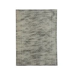 Tappeto da soggiorno rettangolare jacquard (140 x 200 cm) Zahra Nero