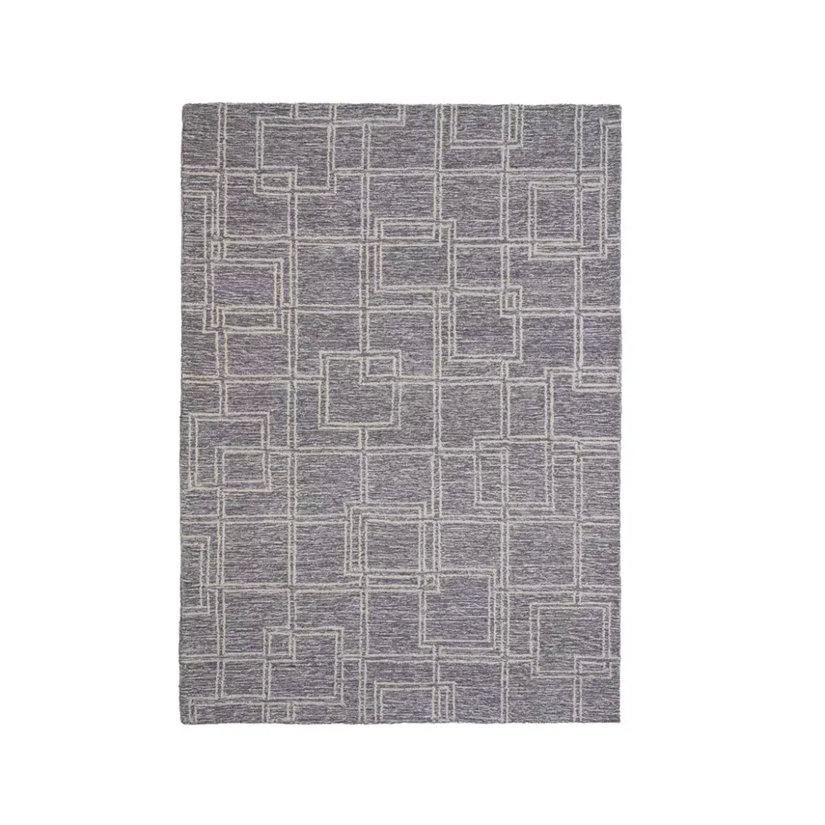 Tappeto da soggiorno rettangolare in lana tafted (140 x 200 cm) Yutoo Grigio