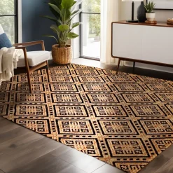 Tappeto da soggiorno rettangolare juta tessuto a mano (160 x 230 cm) Meera Beige