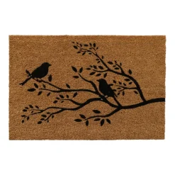 Tappeto di cocco (40 x 60 cm) Uccelli Nero