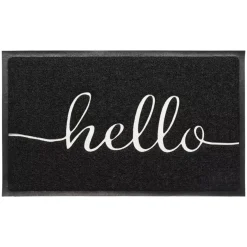 Tappeto d'ingresso antiscivolo (45 x 75 cm) Hello Bianco